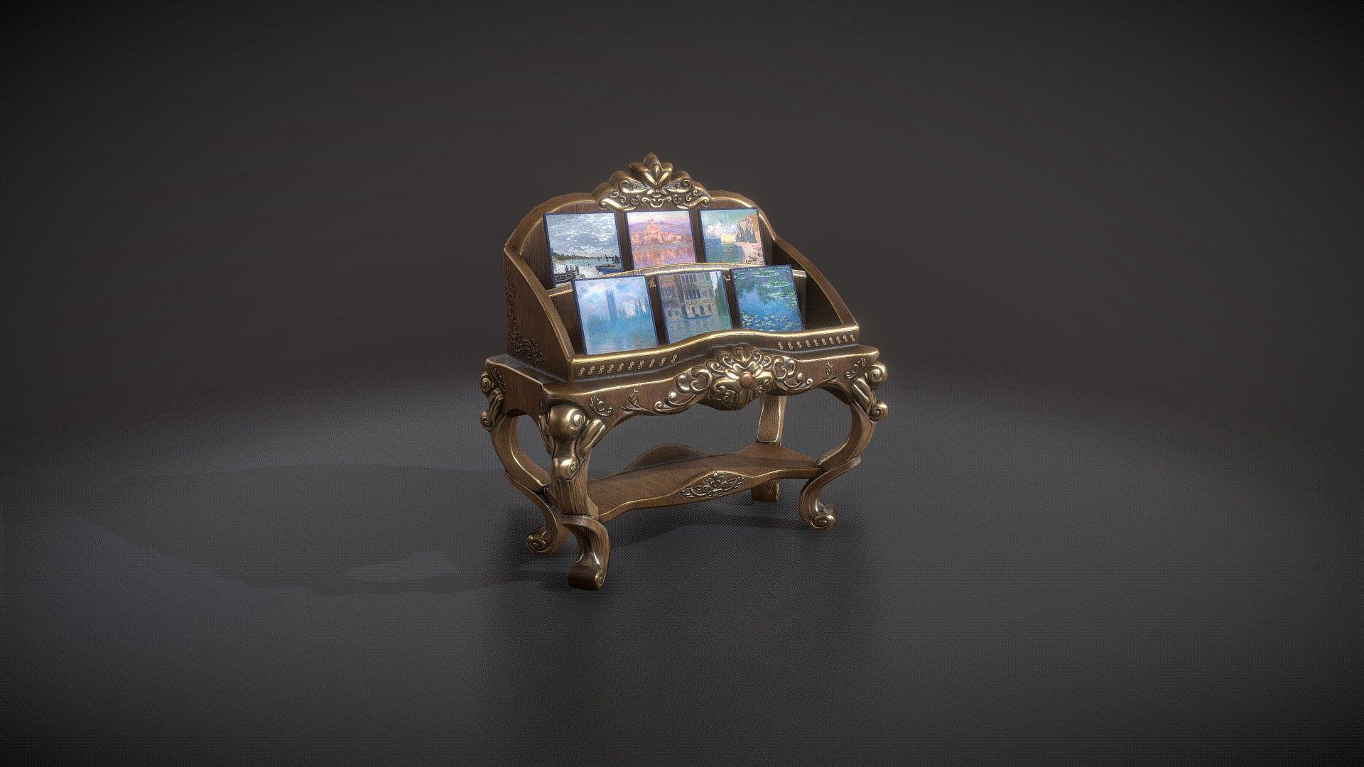 Gothic Record Display Stand 3d model