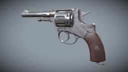 Nagant M1895 (Soviet) PBR Low-Poly Animated