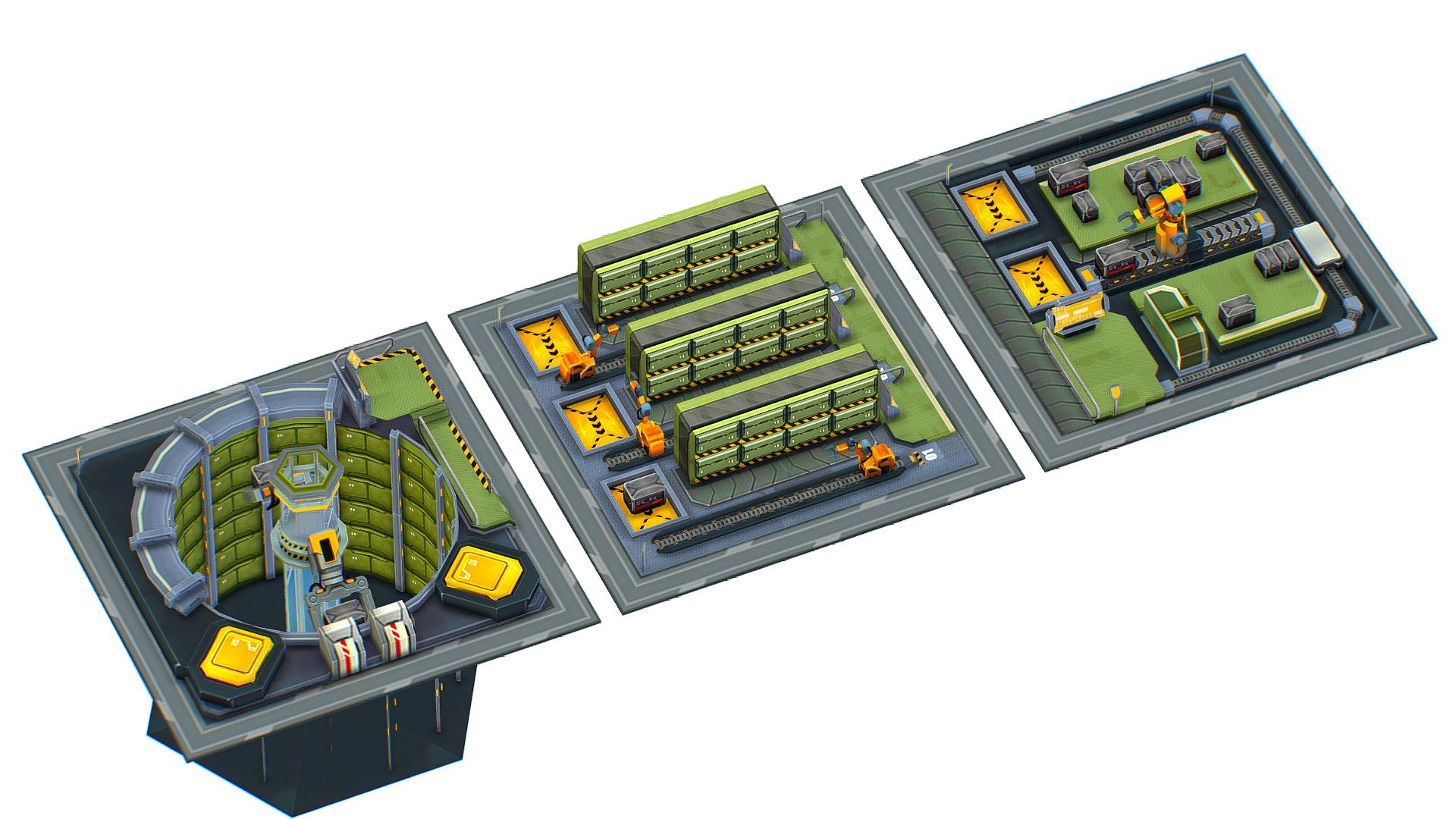 isometrical WareHouse platform upgrade 3d model