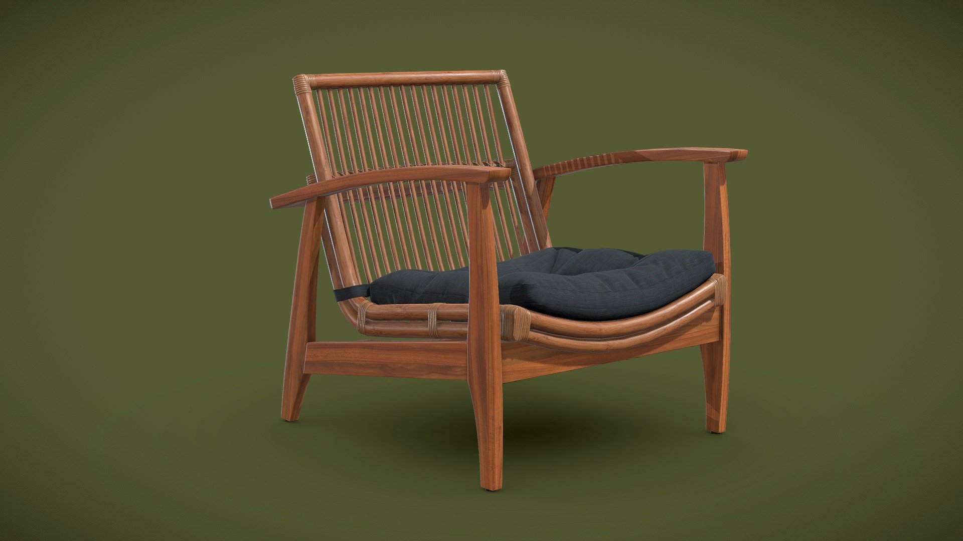 Rattan Lounge Chair 3d model