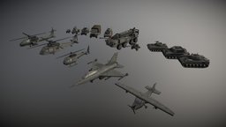 Military Vehicles pack in low-poly