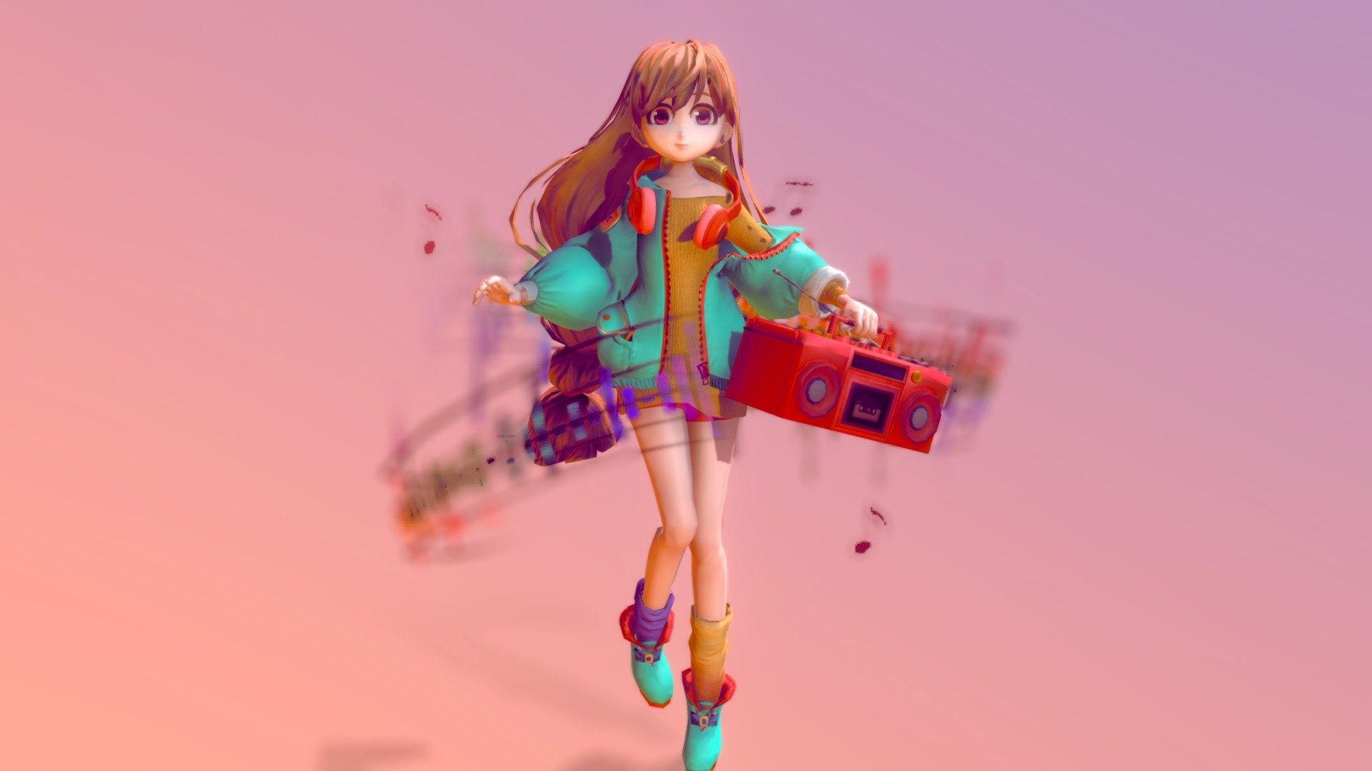 Radio Girl 3d model