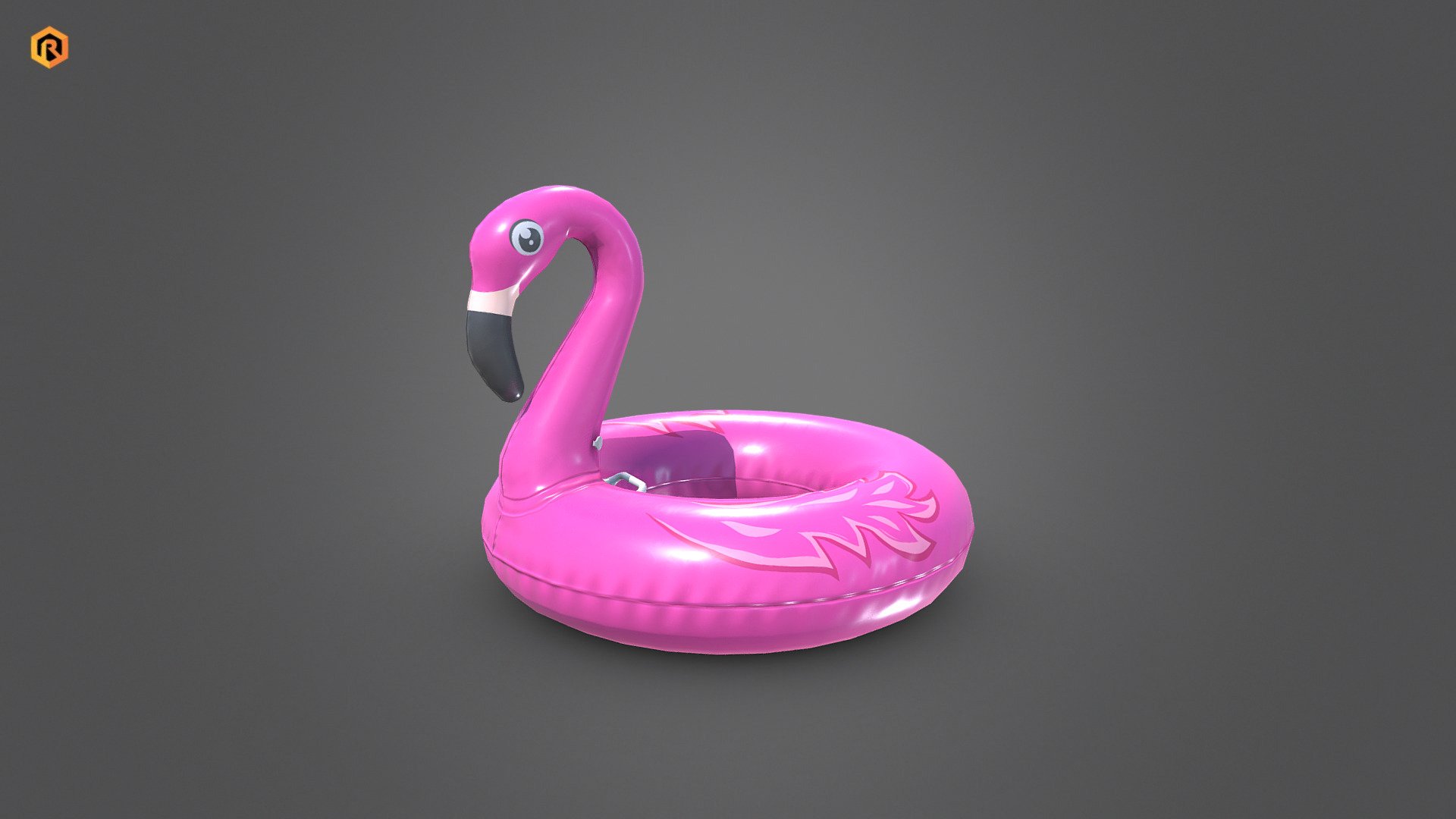 Inflatable Pink Flamingo Toy 3d model