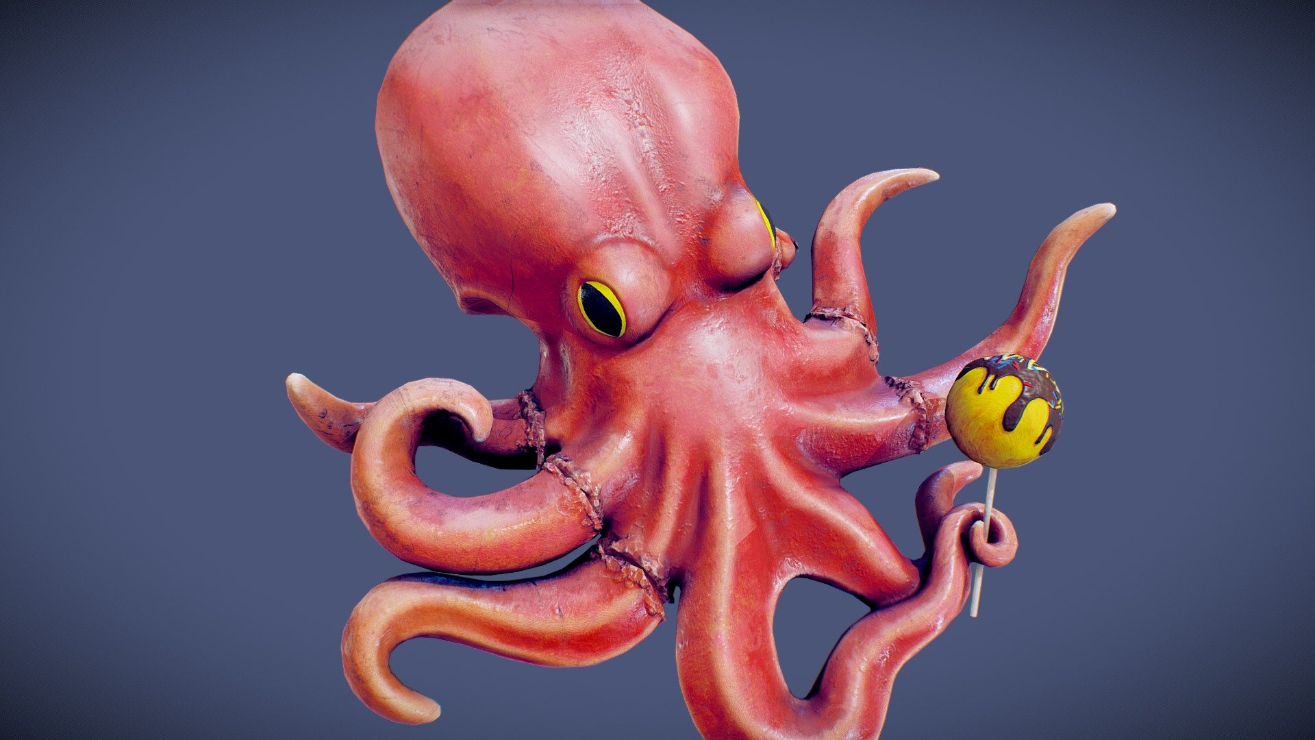 Game Ready Japanese Octopus Signboard 3d model