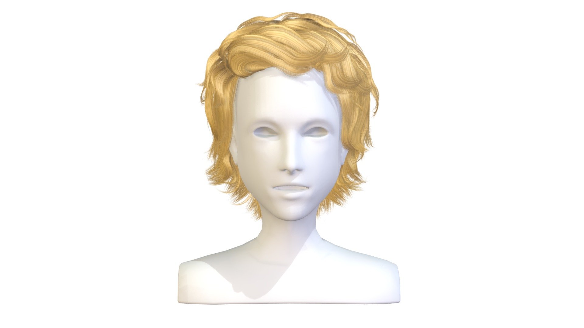 cartoon lush man 022 haircut of short lenght 3d model