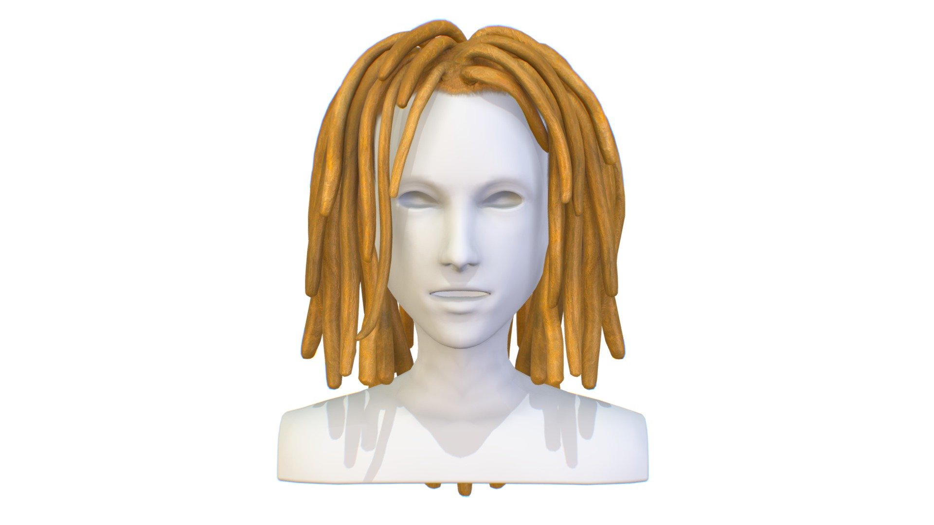 Hairstyle Dreadlocks Gold 3d model