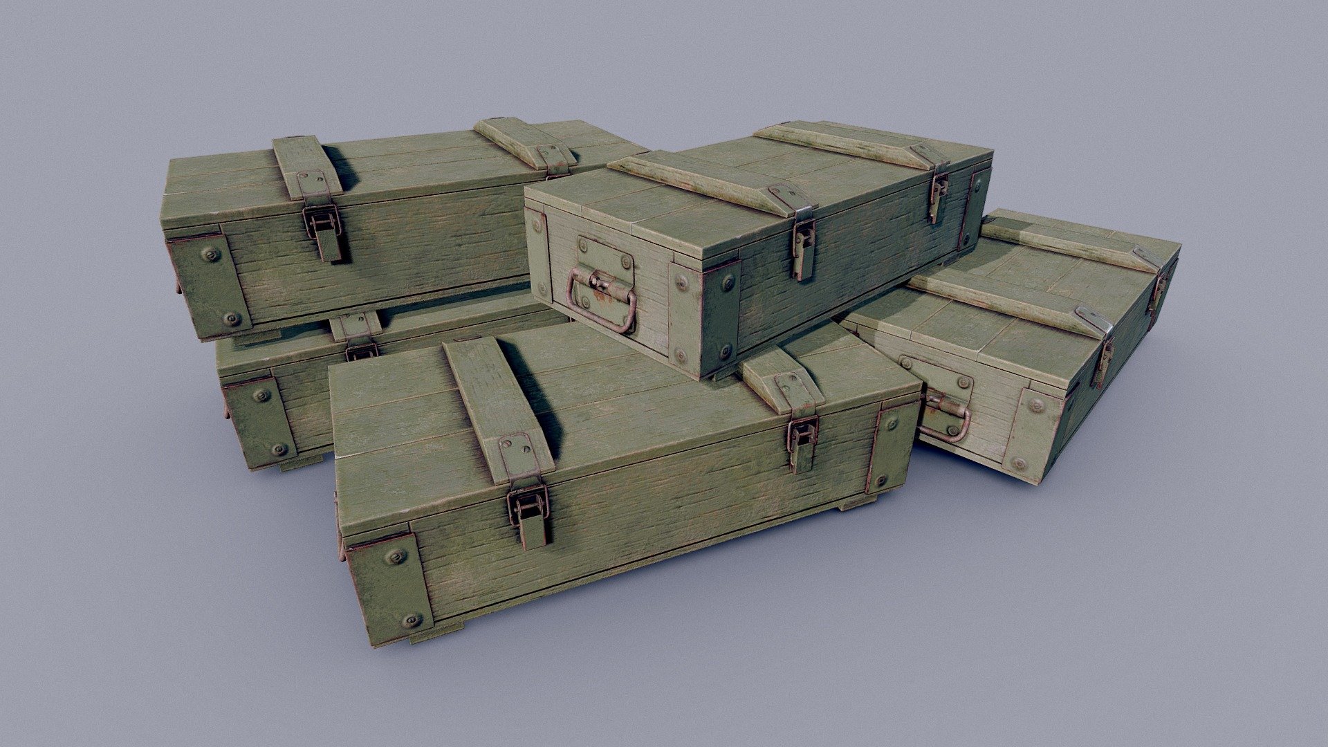 Ammunition Wood Crates 01 3d model