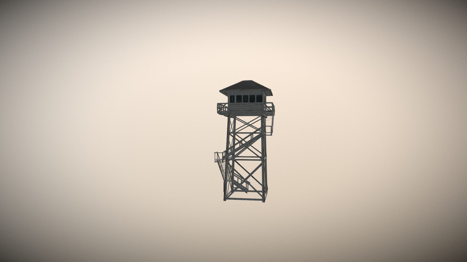 Fire lookout tower 3d model