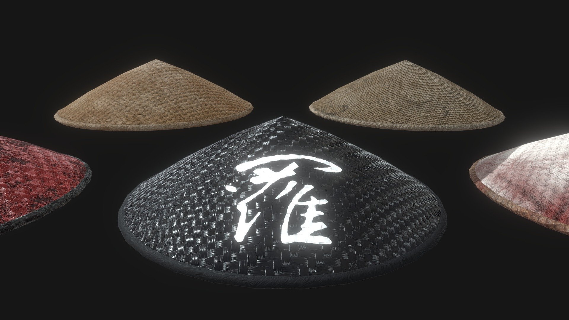 PBR Rattan Hats 3d model