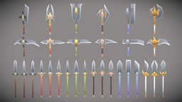 6 Toon Axes, 6 Scythes & 18 Speers Pack