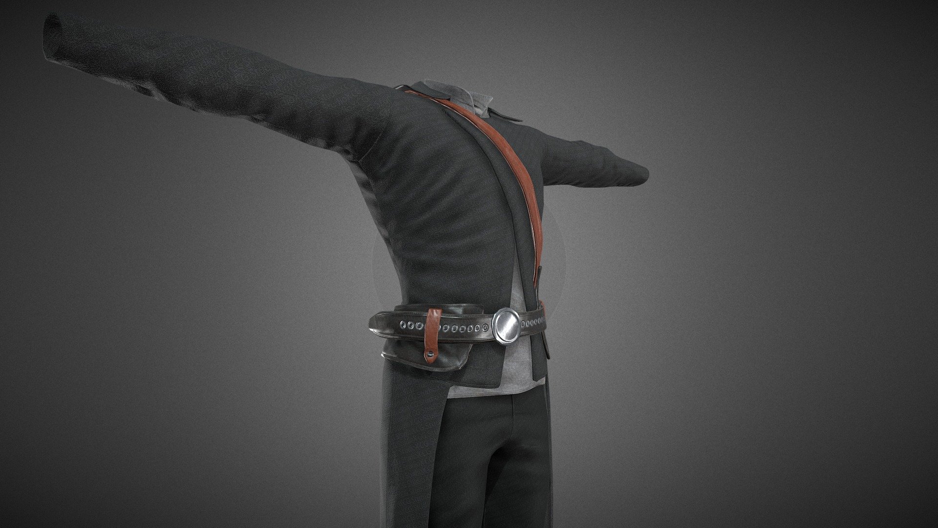 Male Post Apocalyptic Outfit 3d model