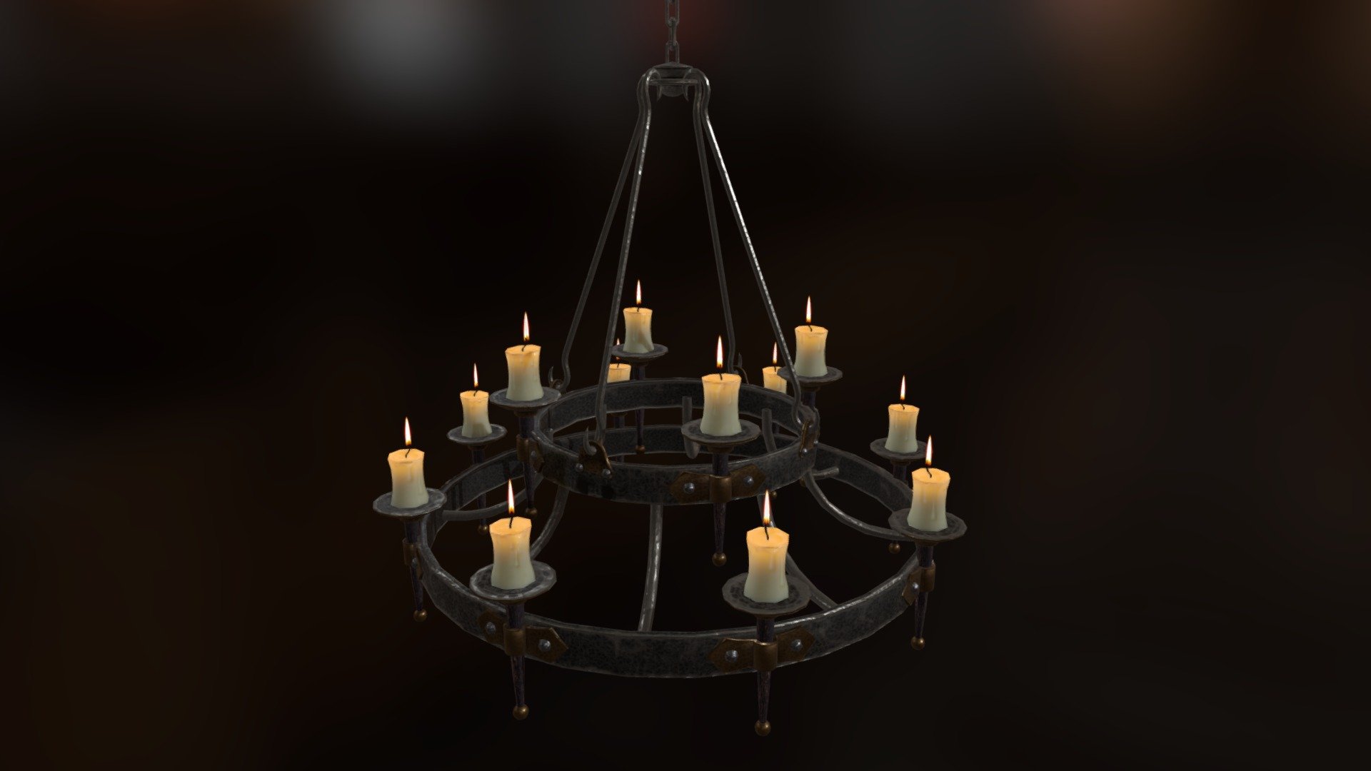 Medieval Chandelier 3d model