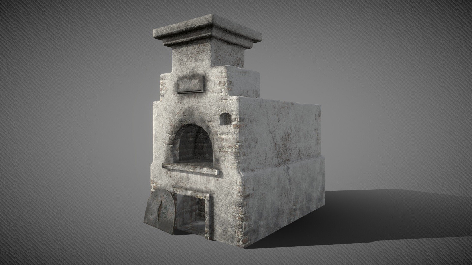 Old Soviet Stove (Pechka) PBR Low-Poly 3d model