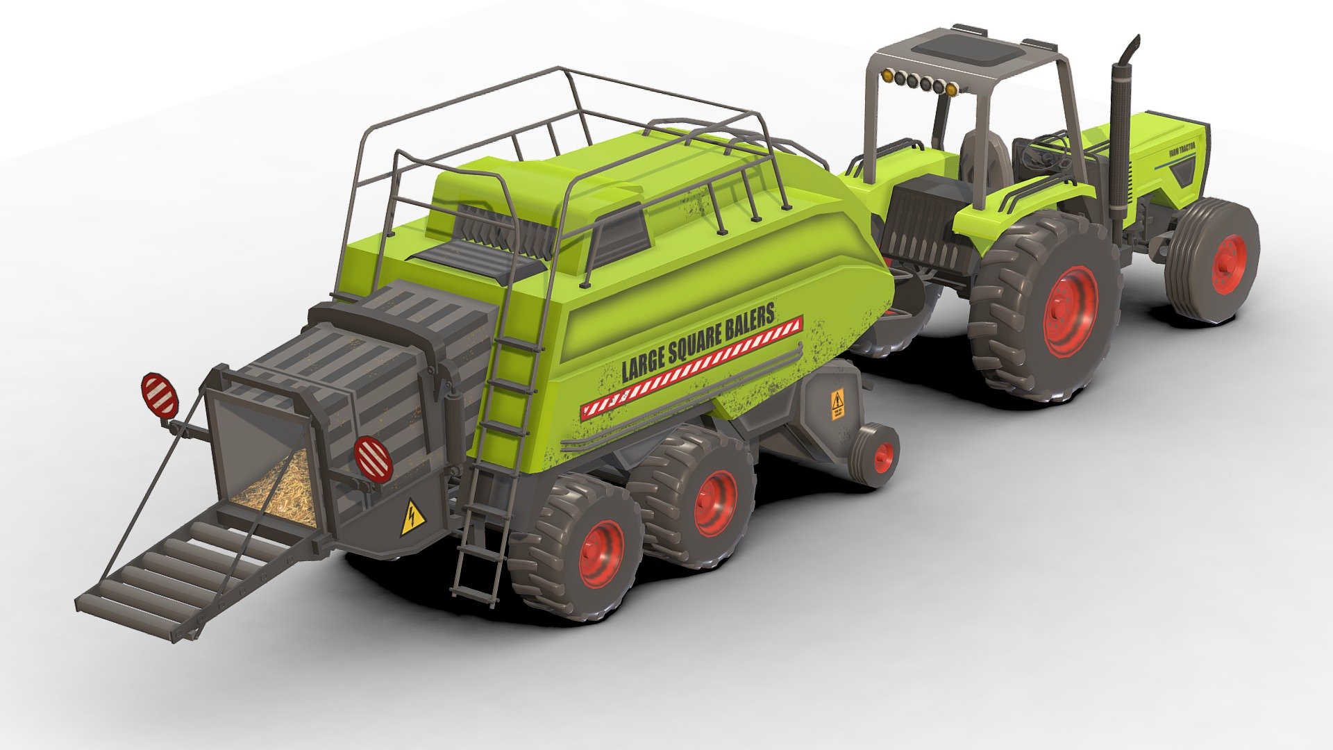 Farm Tractors And Bulldozers 3d model