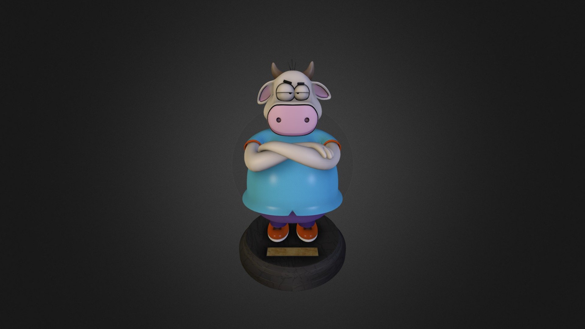 High-Poly Cartoon Cow 3d model