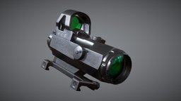 4x24mm Scope Sight Game Ready FPS AAA Asset