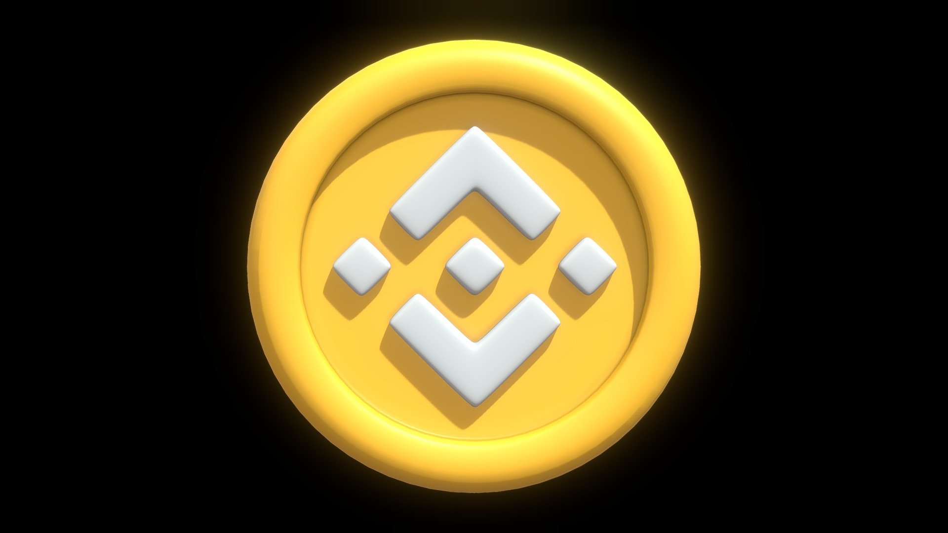 Binance or BNB Crypto Coin with cartoon style 3d model