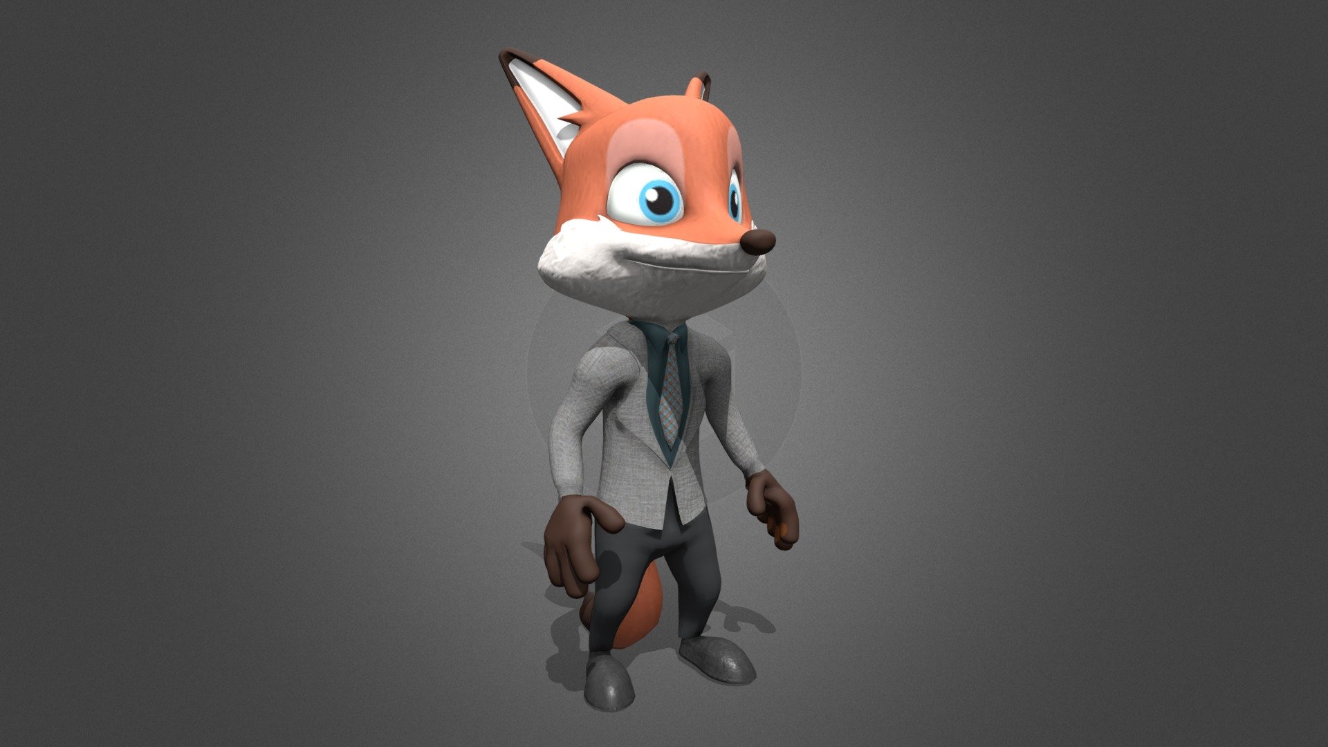 Business Fox Character 3d model