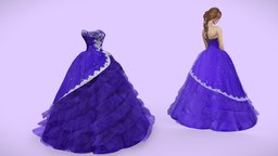 Ruffles Straples Ball Gown