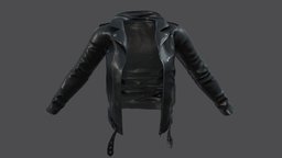 Female Open Front Leather Jacket