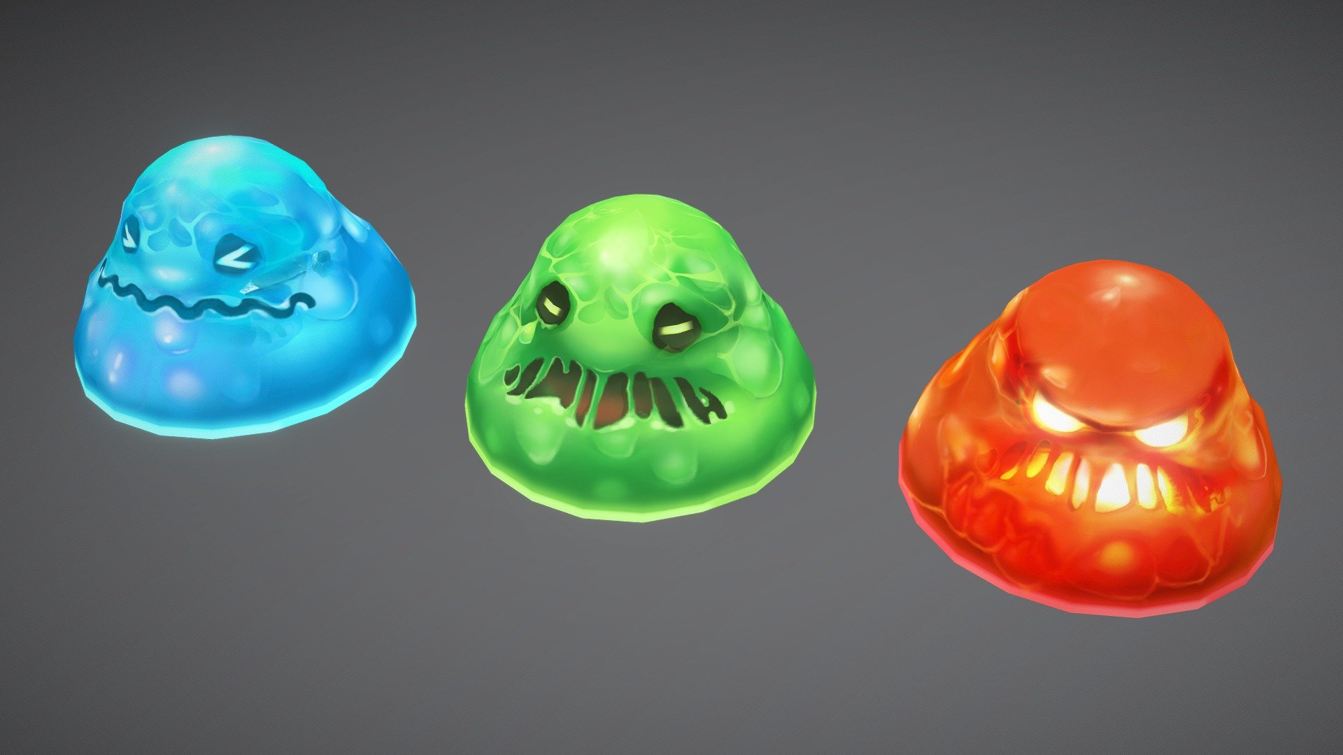 Cute Slime Monster (Animated) 3d model