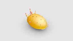 Cartoon sprouted potato Low-poly 3D model