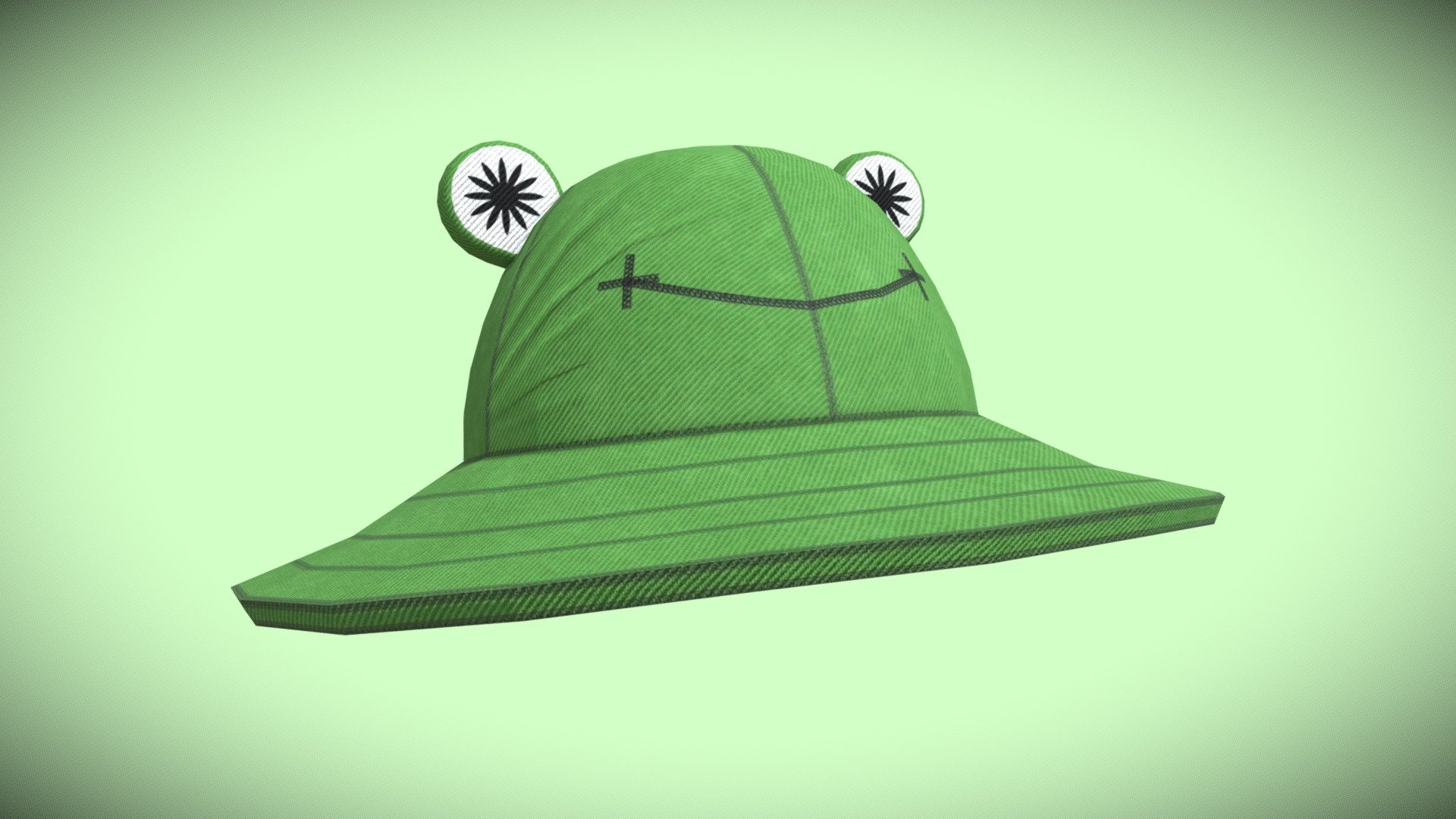 Green Frog Hat 3d model