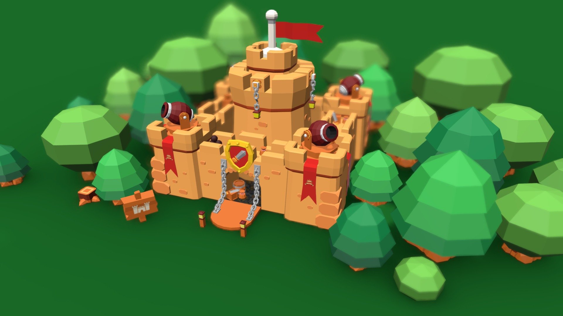 Castle fortress 3d model