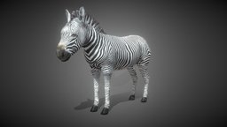 Lowpoly Zebra Animated for VR AR Games