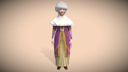 Woman in Kazakh National Costume Animated