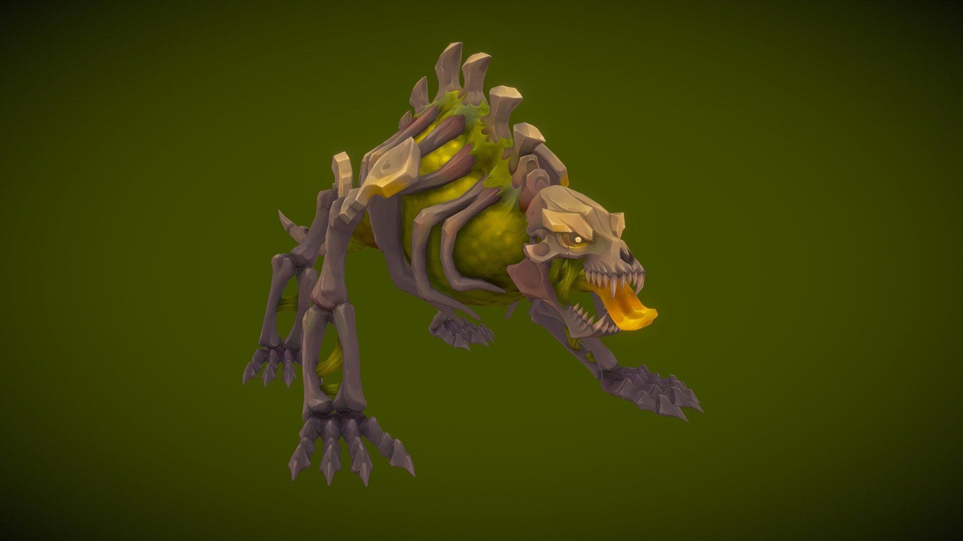 Stylized Skeletal Hound 3d model