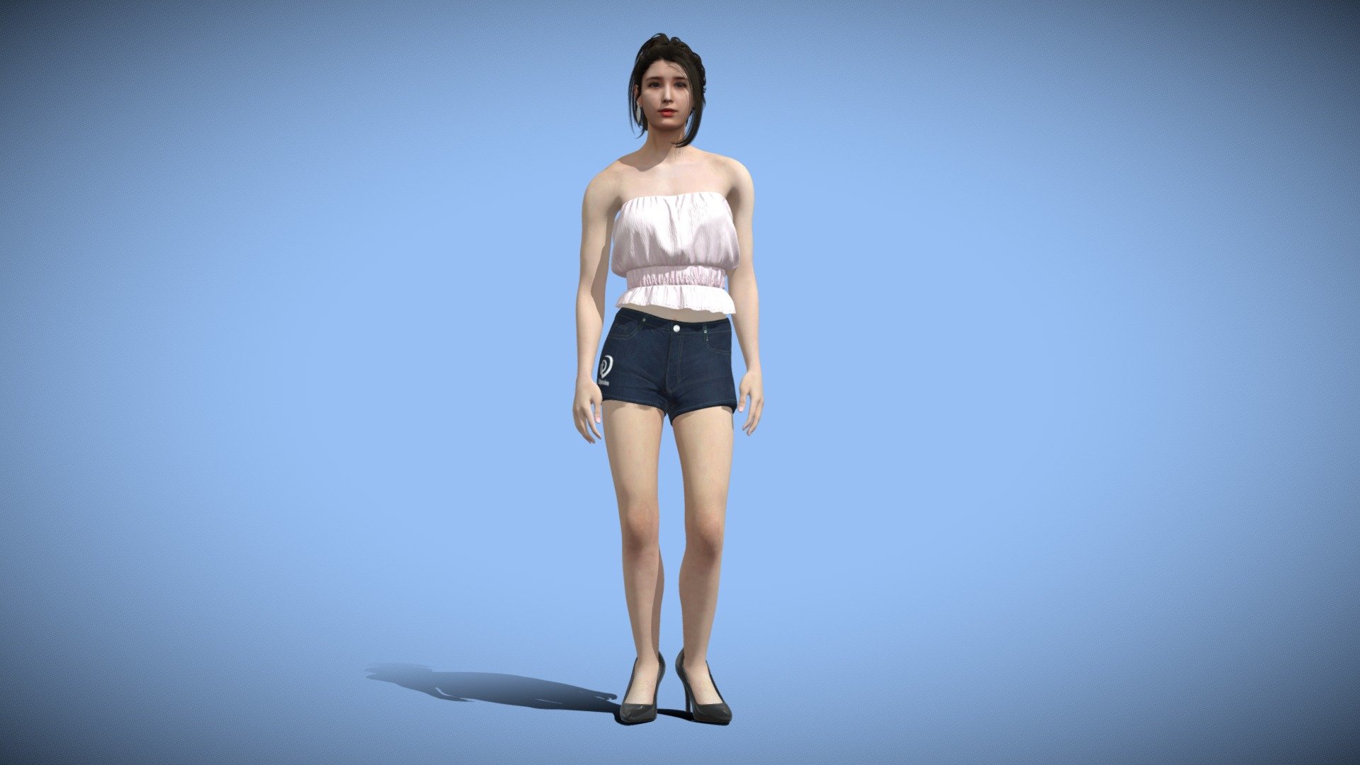 Casual Girl standing 3d model