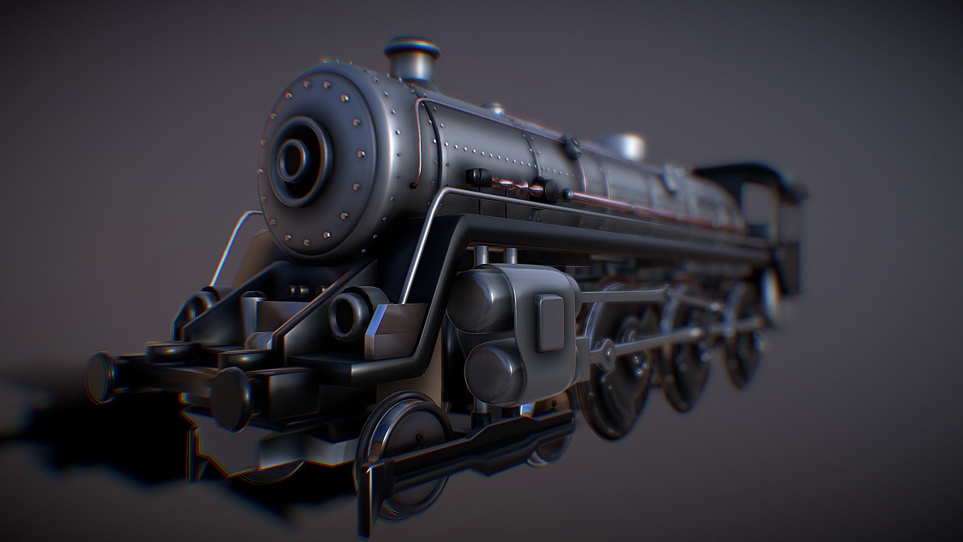 Steam engine train 3d model