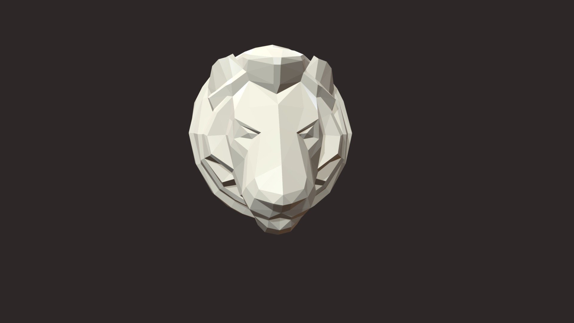 Lion Head low Poly 3d model