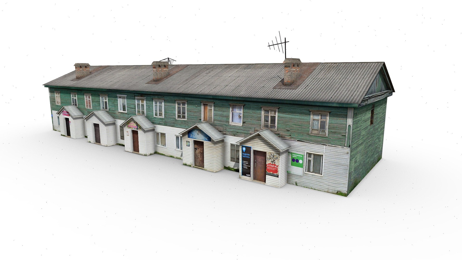 Residential Two-story House 3d model