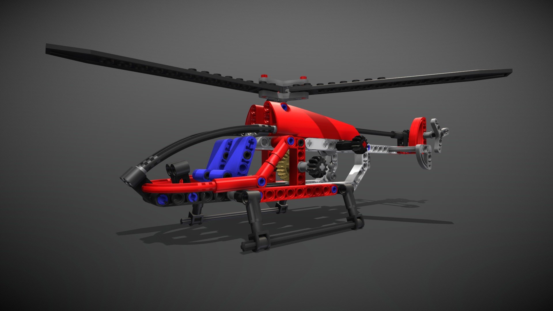 Lego Technic Helicopter 3d model