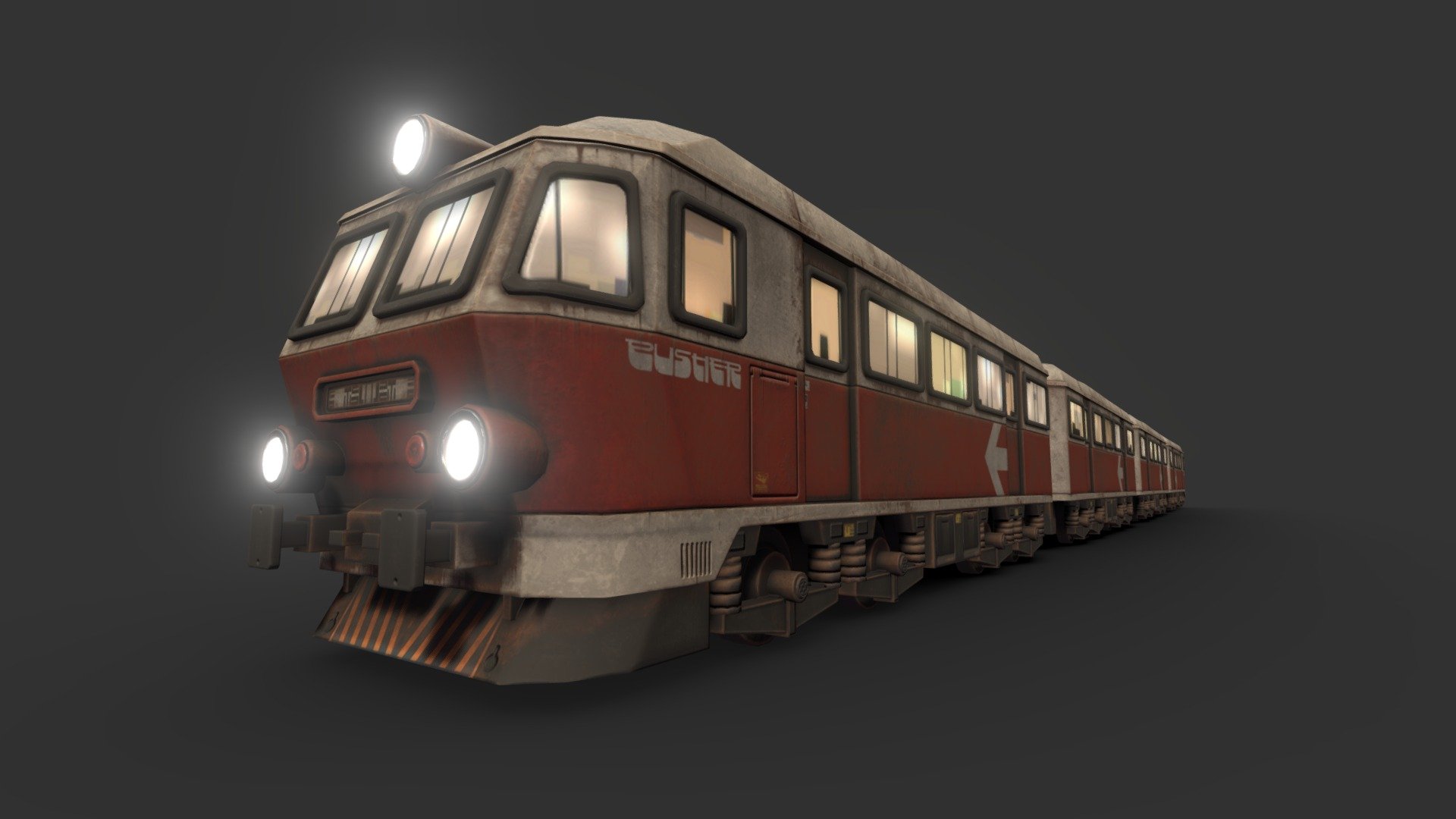 Old Subway Train 3d model