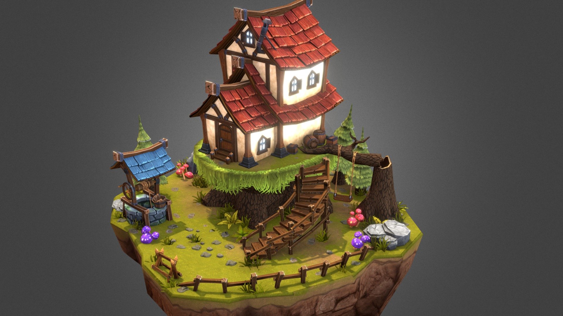 Tree Stump House 3d model