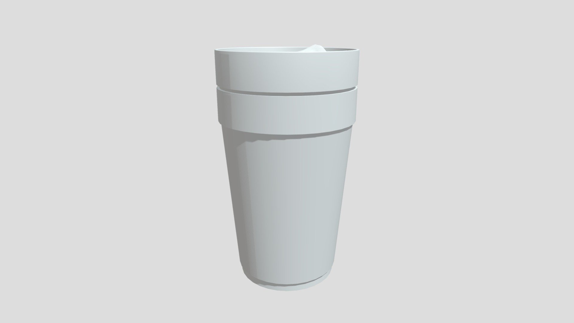 Lean double cup with ice cubes 3d model