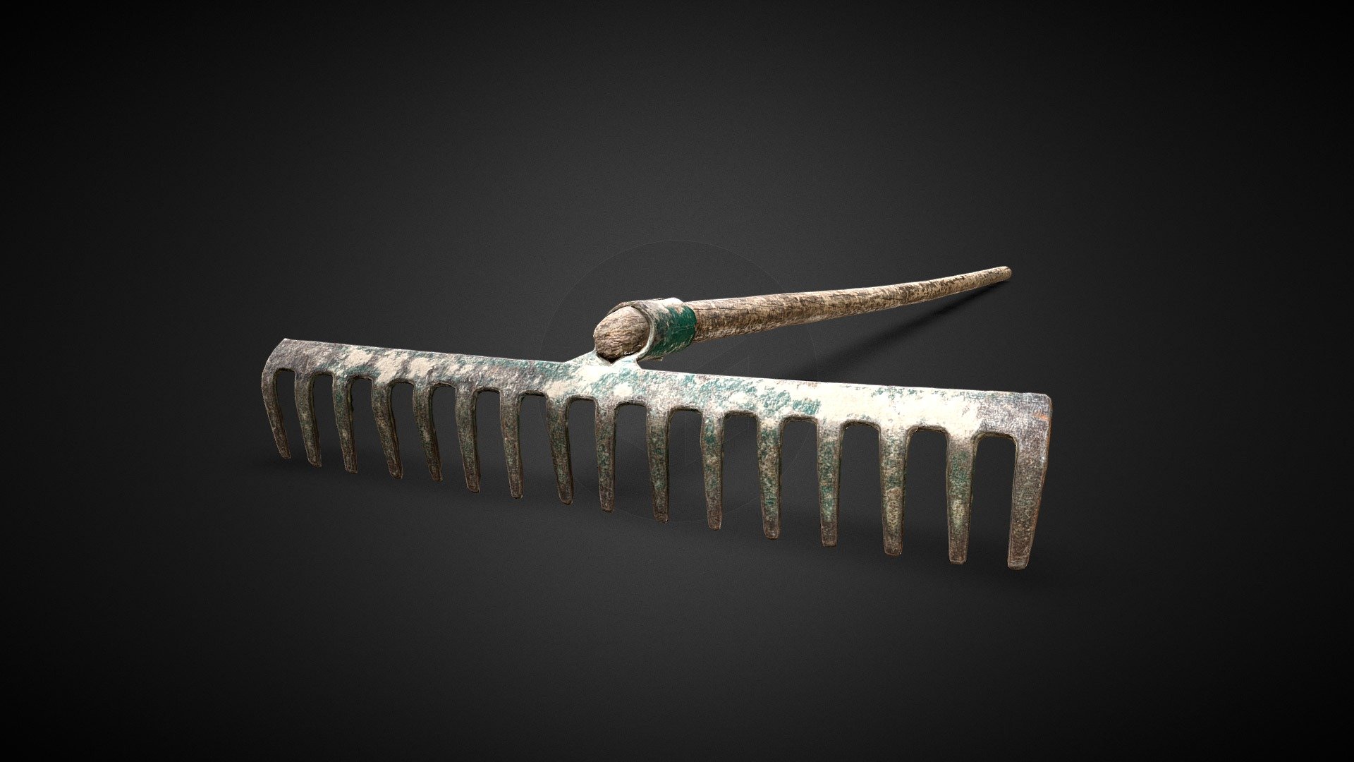 Garden Rake Old 3D Scan 3d model