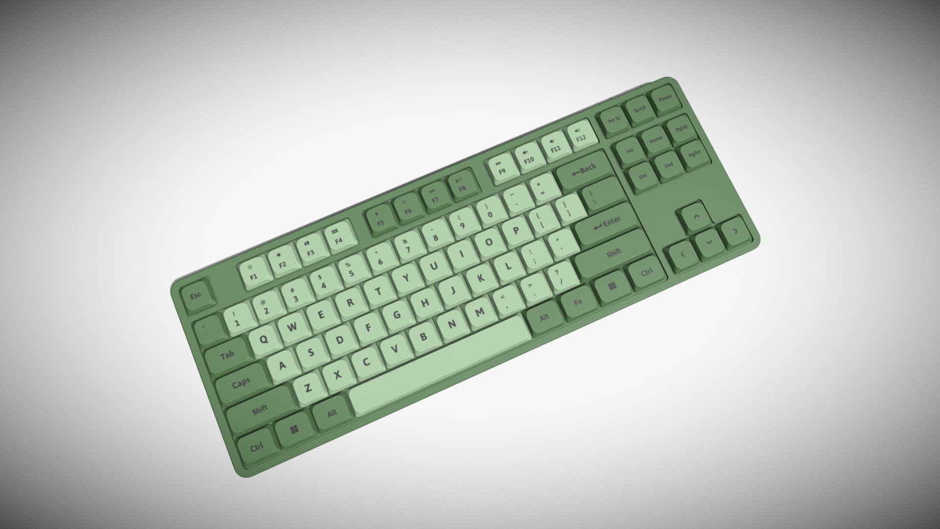 Tenkeyless Keyboard Green 3d model