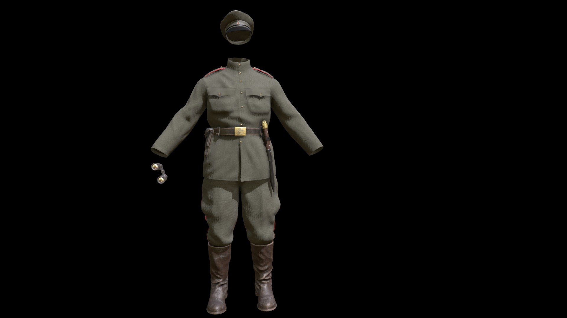 Bulgarian officer uniform 3d model