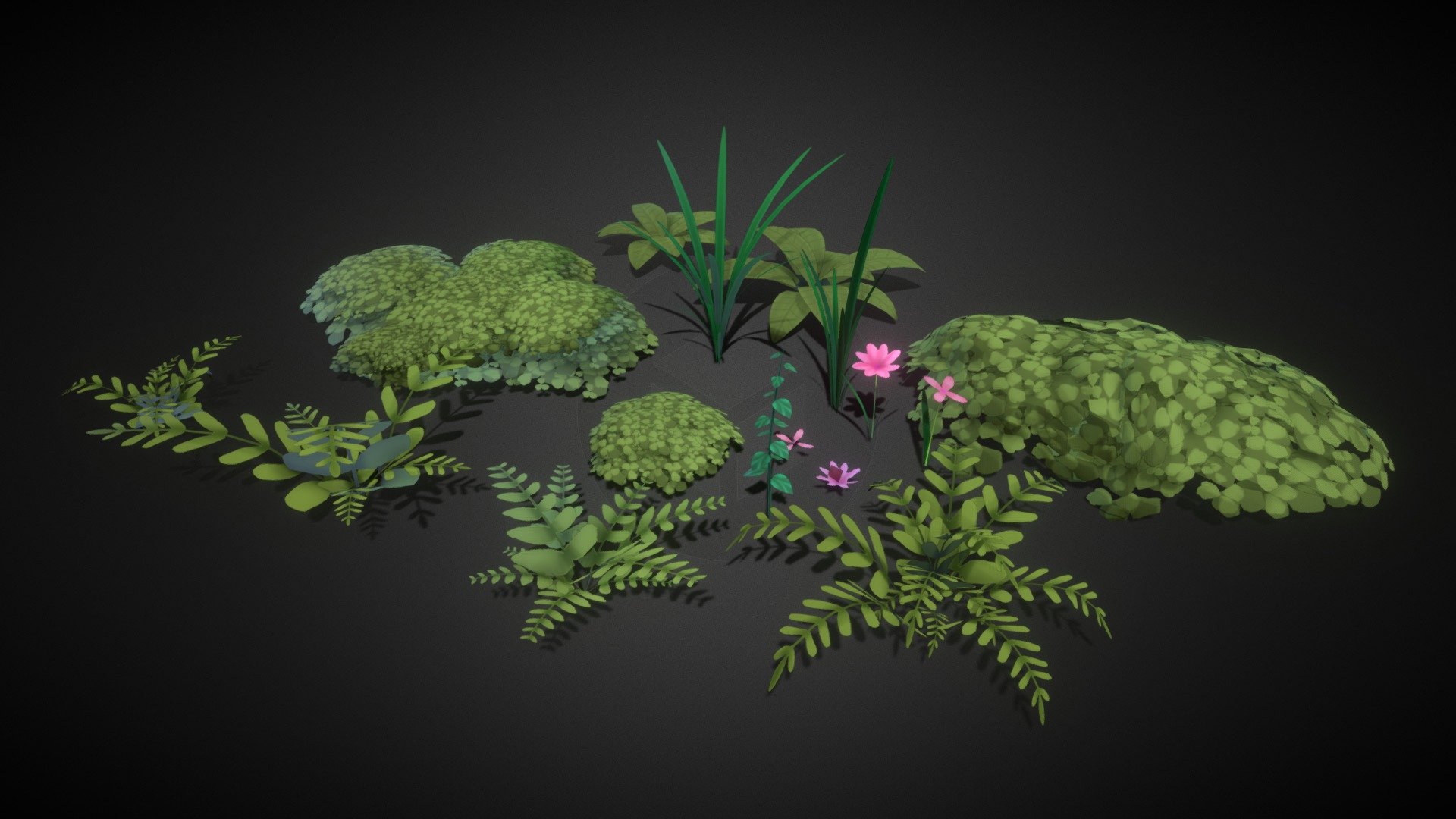 Modular 3D Foliage Pack 3d model