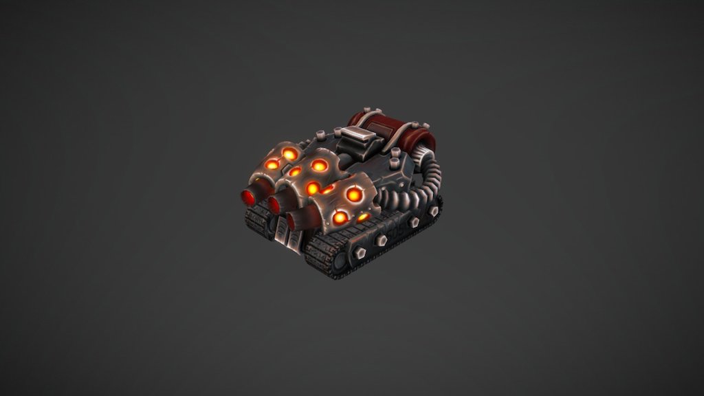 Flame Tank for RTS Game 3d model