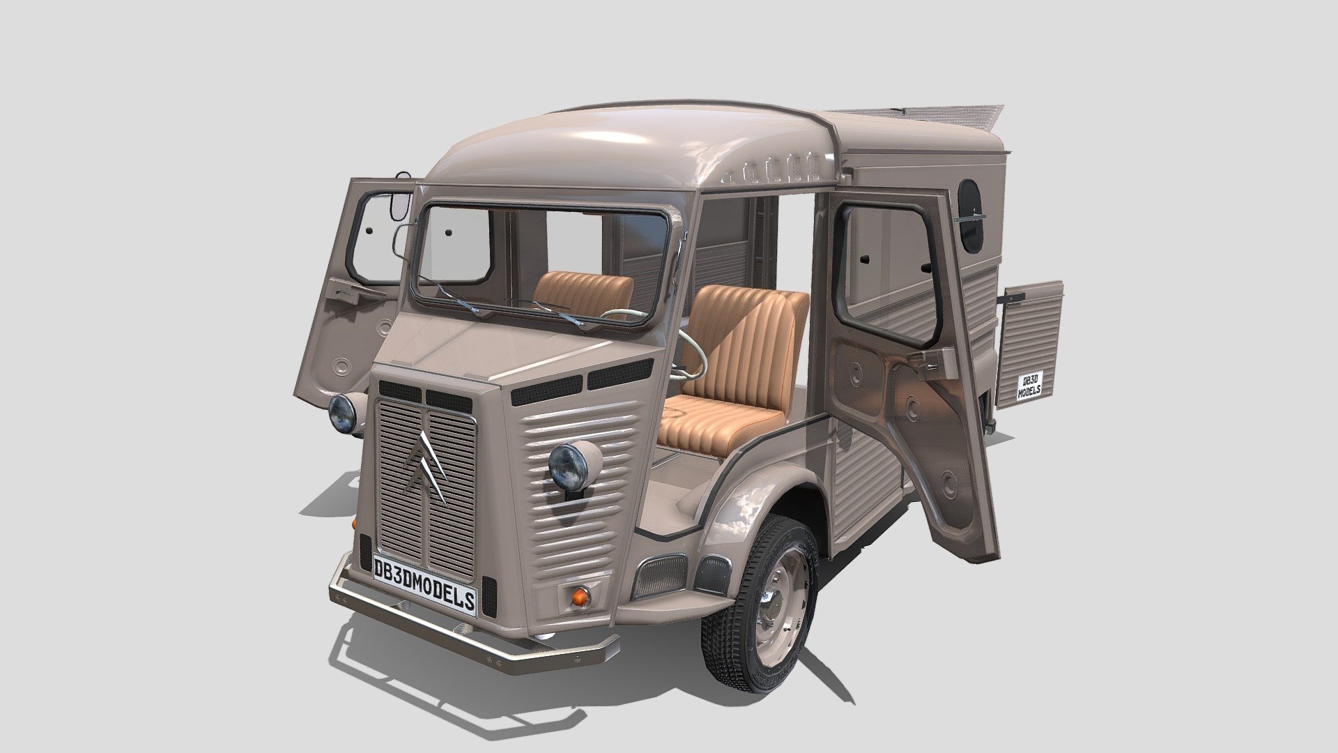 Citroen HY Gray with interior 3d model