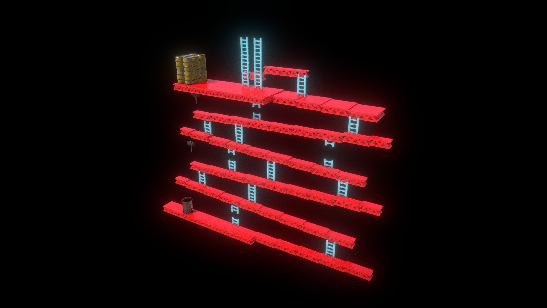 Donkey Kong Level 1 3d model