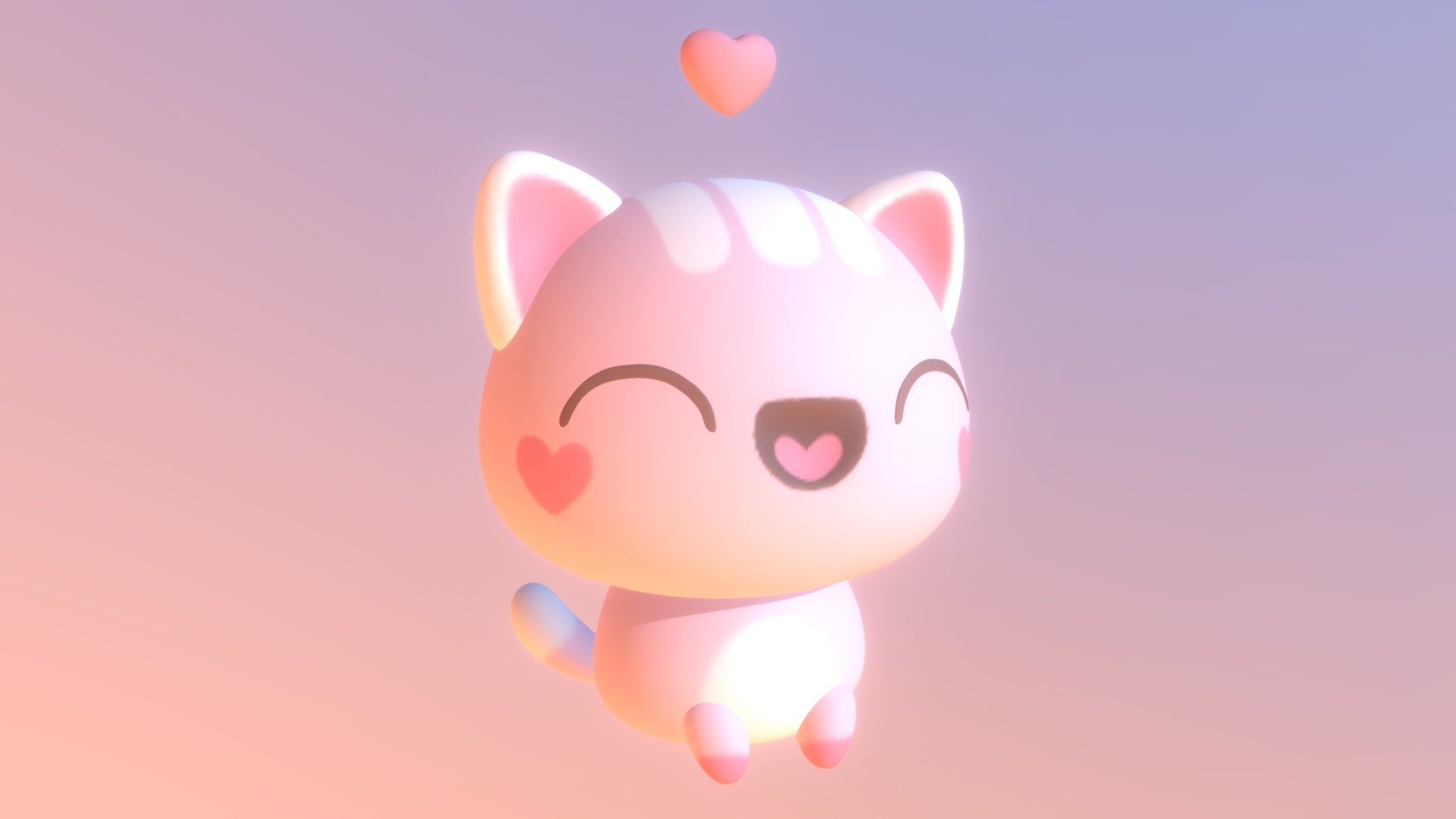 Pink Cat Model 3d model