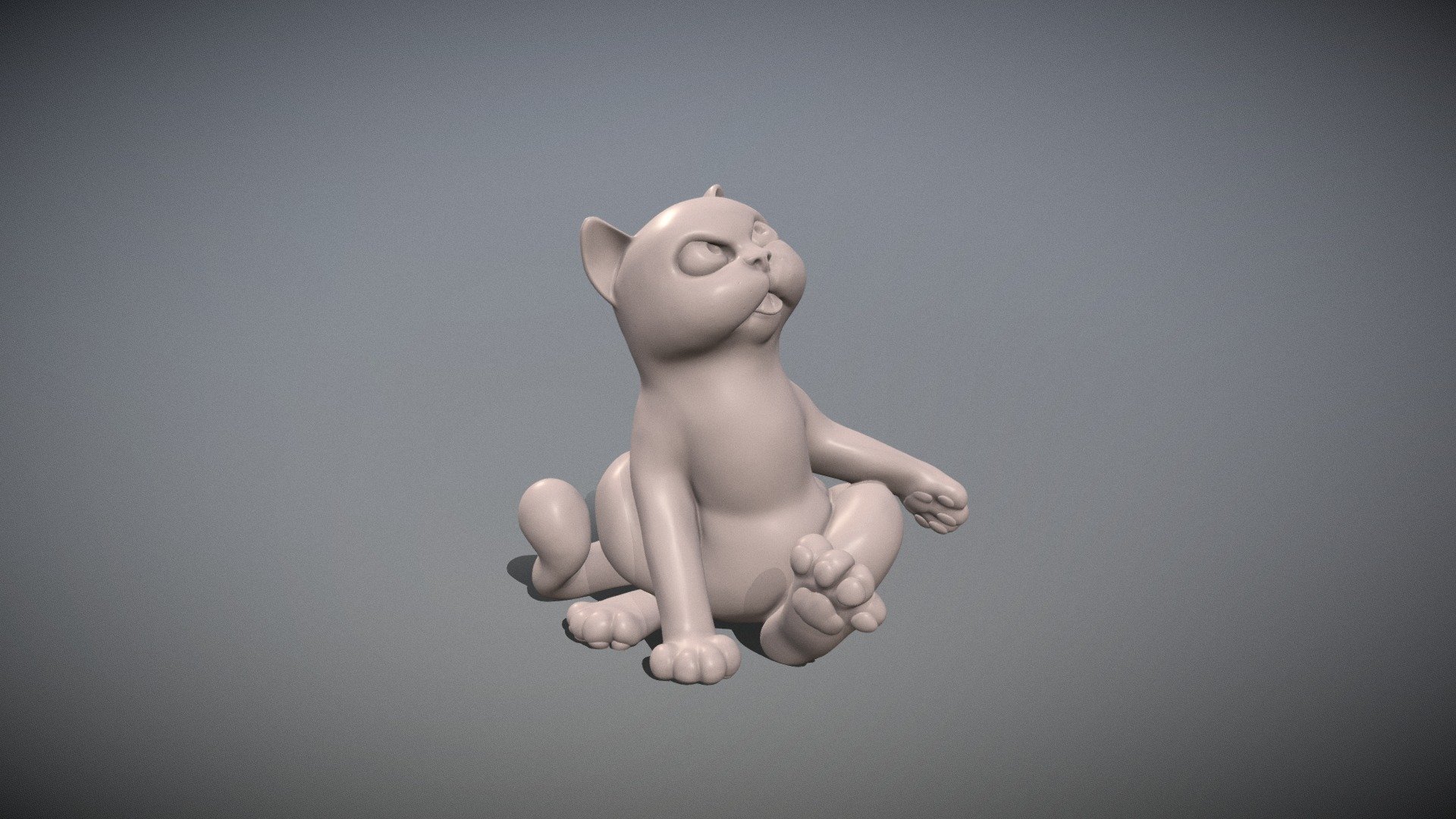 printready fanny cat 3d model