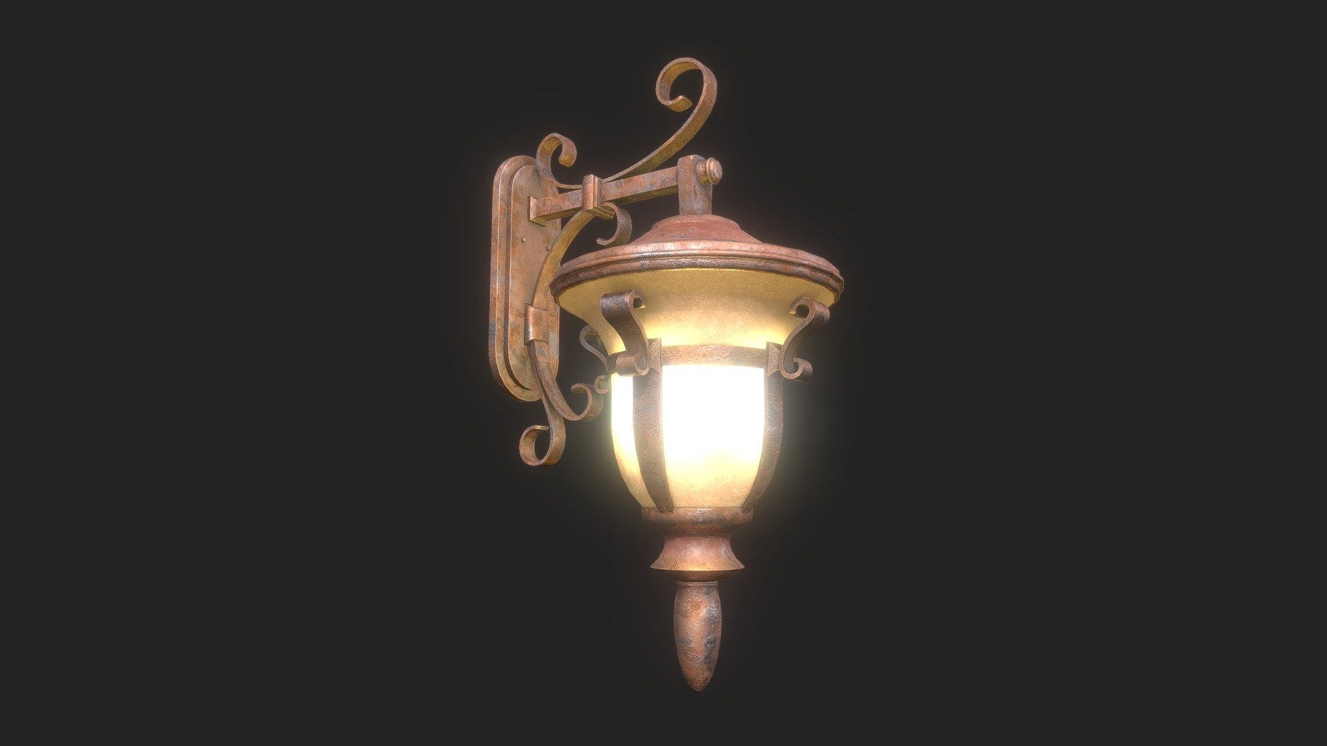 Old Wall Lamp 3d model