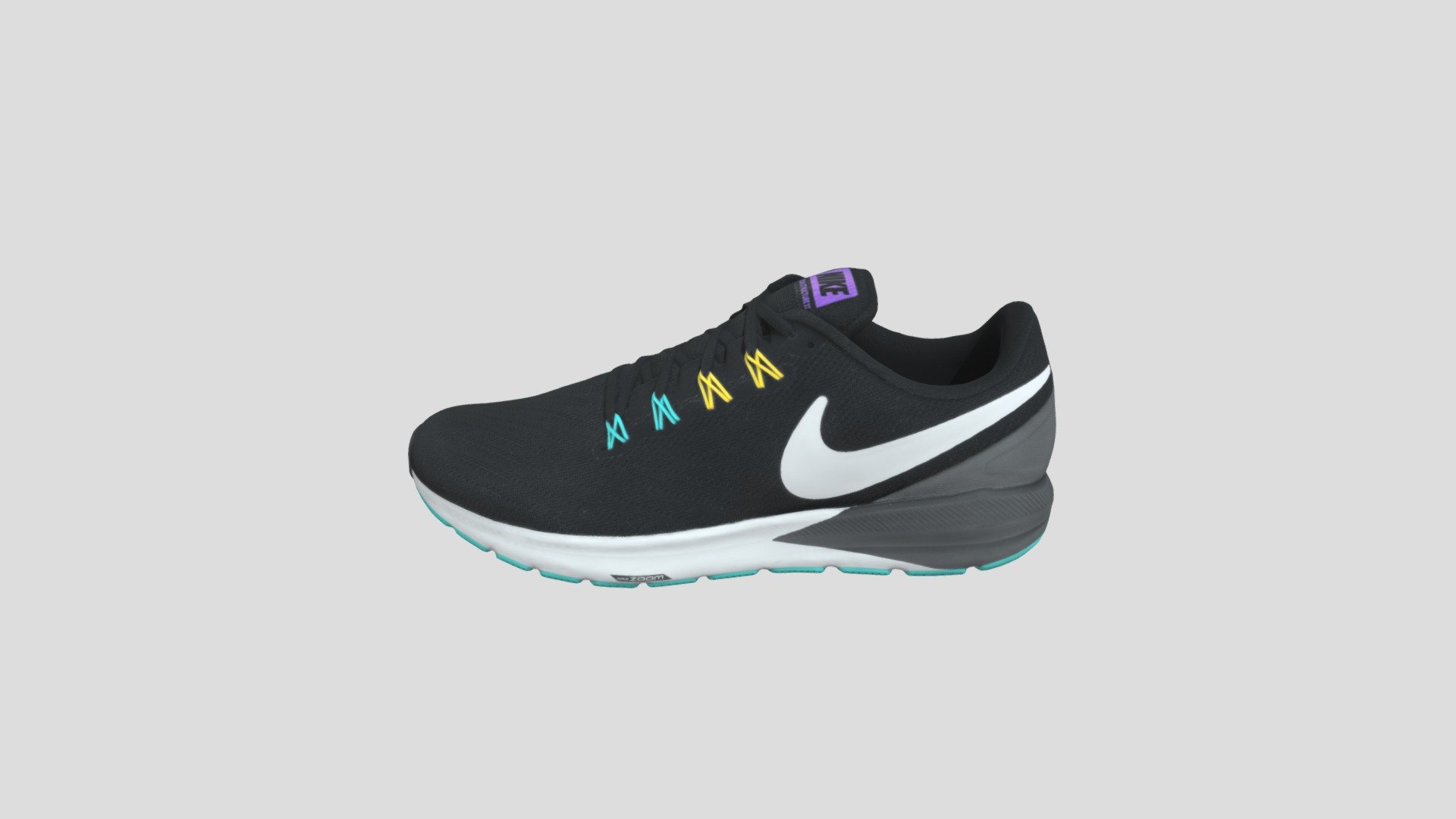 Nike Air Zoom Structure 22 黑紫_AA1636-008 3d model